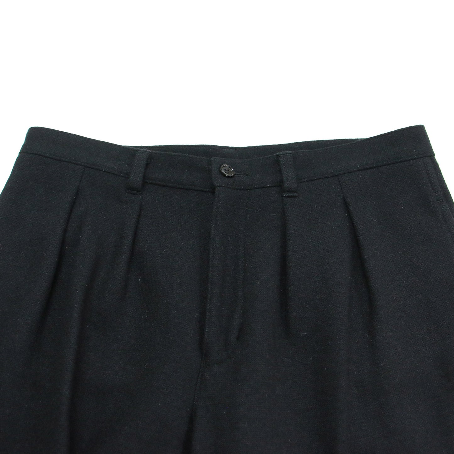 ウール ナイロン ダブルフェイスパンツ / テーパード ツータック クロップド丈