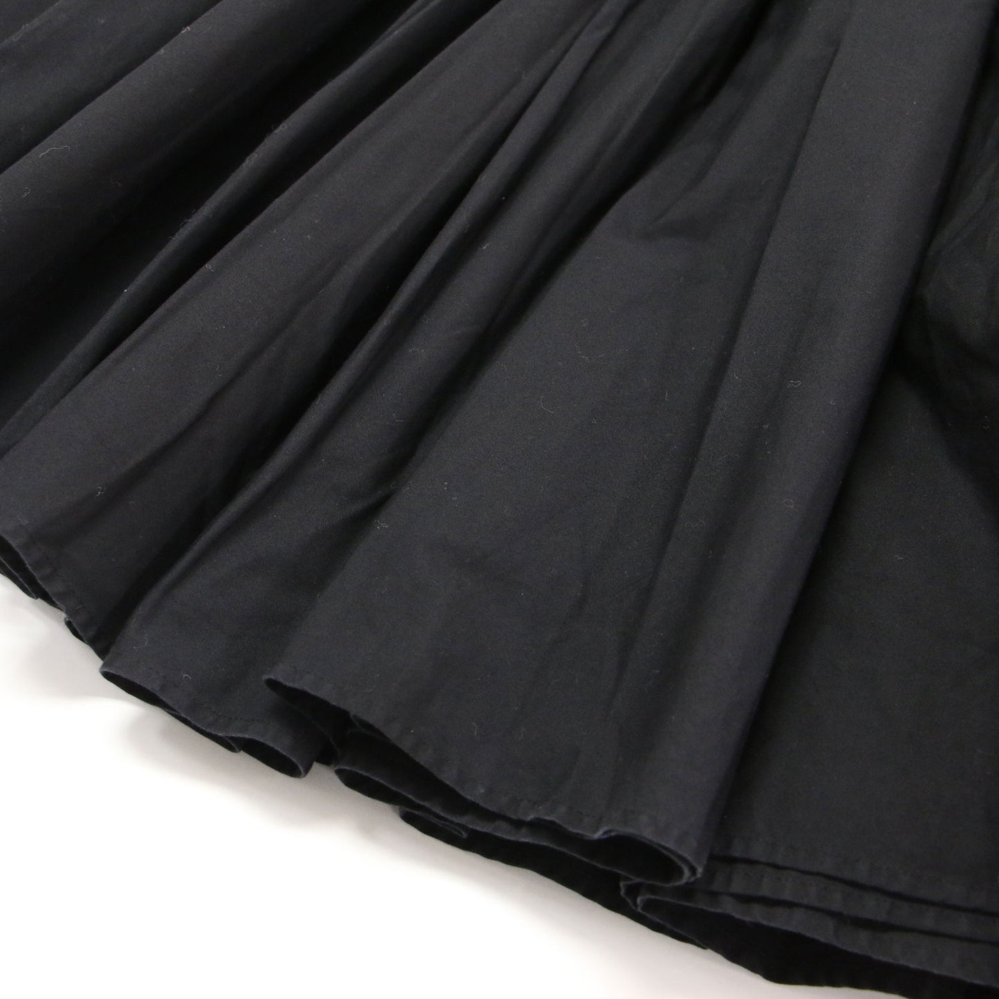 コットン タック フレアスカート / ミディ丈 ウエストゴム Aライン タック ギャザー