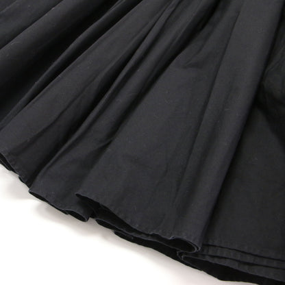 コットン タック フレアスカート / ミディ丈 ウエストゴム Aライン タック ギャザー