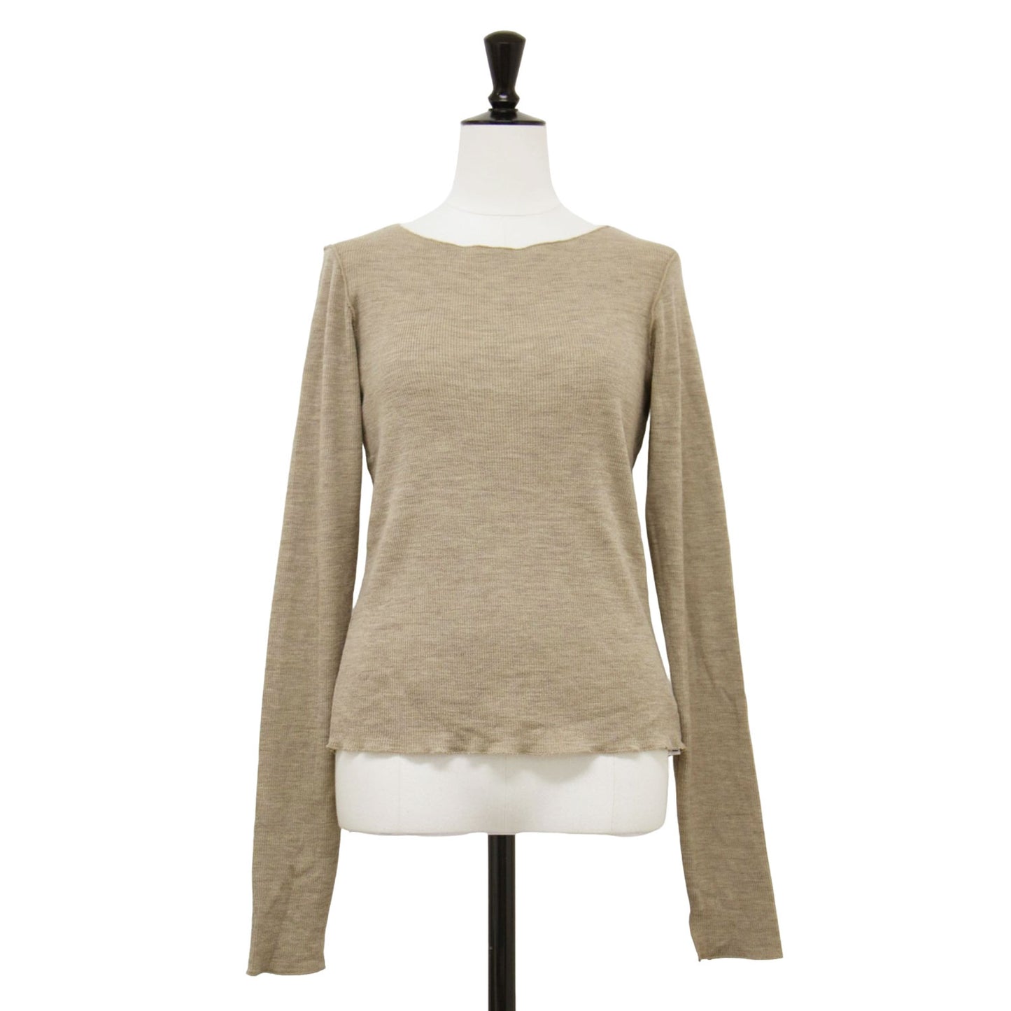 24秋冬 ウールジャージー ボートネック プルオーバー / wool Jersey boat N pullover カットソー 長袖 スリット コンパクト