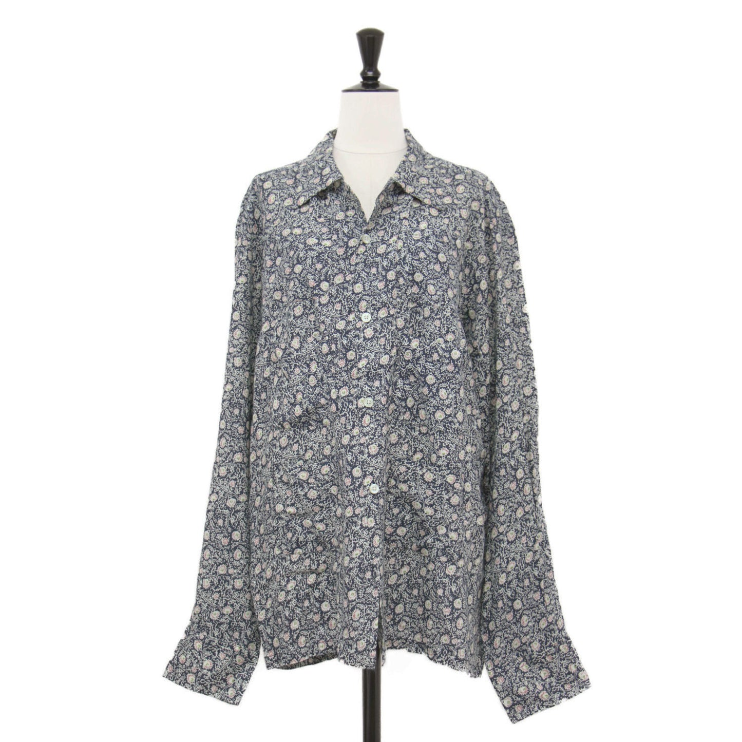 21春夏 フラワー プリント ポケット付き シャツ / 6 Pocket Shirt ブラウス 長袖 ワイド 総柄
