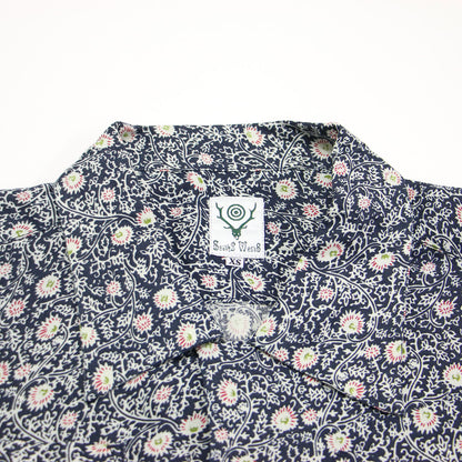 21春夏 フラワー プリント ポケット付き シャツ / 6 Pocket Shirt ブラウス 長袖 ワイド 総柄