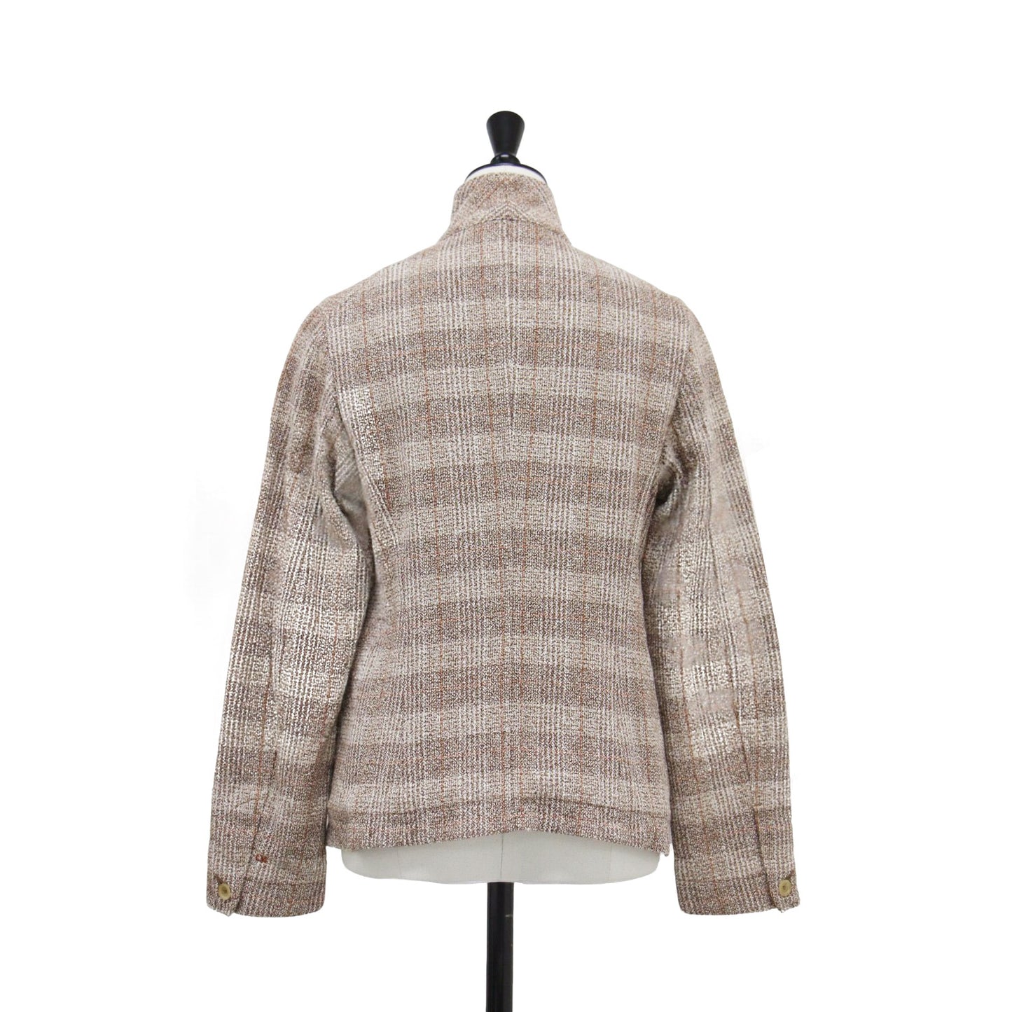 杢杢ツイードのジャケット / テーラード 長袖 コンパクト チェック柄 コットン リネン