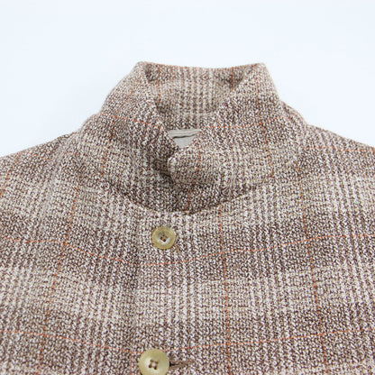 杢杢ツイードのジャケット / テーラード 長袖 コンパクト チェック柄 コットン リネン