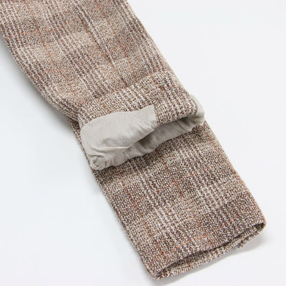 杢杢ツイードのジャケット / テーラード 長袖 コンパクト チェック柄 コットン リネン