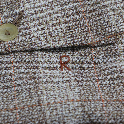 杢杢ツイードのジャケット / テーラード 長袖 コンパクト チェック柄 コットン リネン