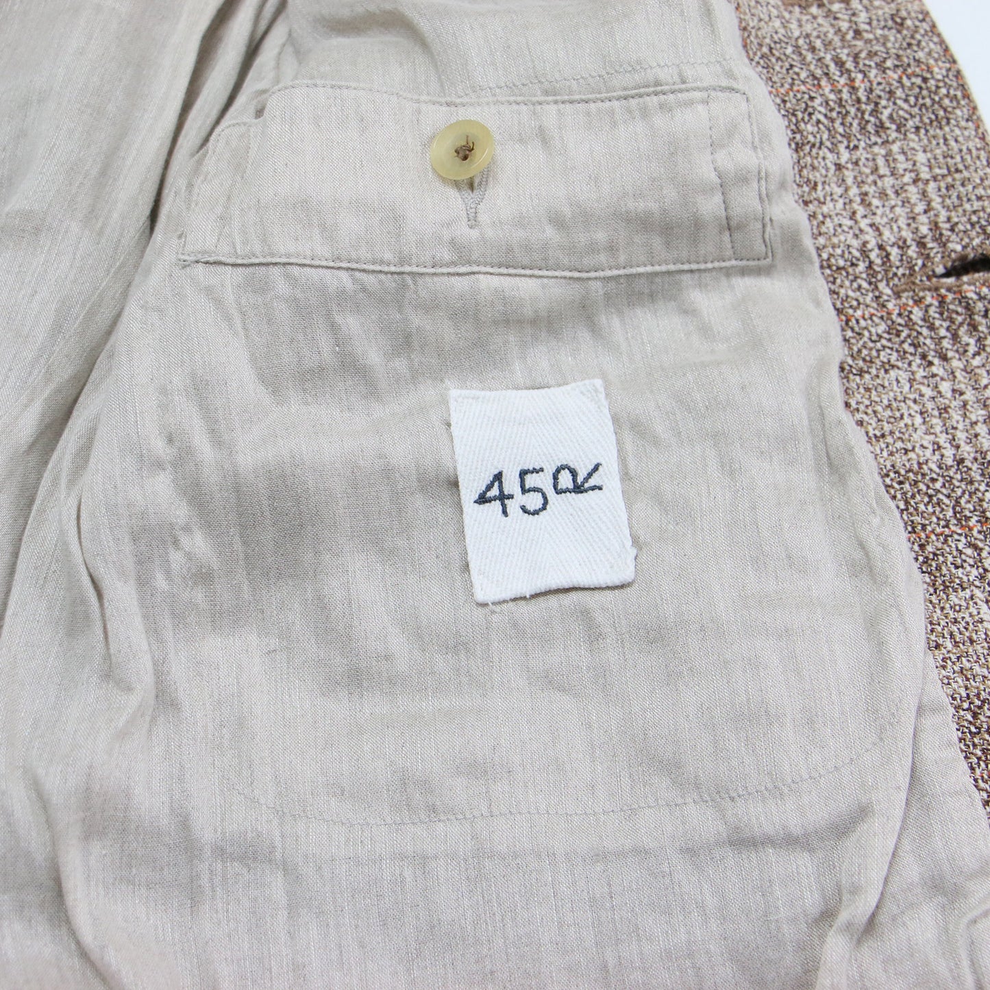 杢杢ツイードのジャケット / テーラード 長袖 コンパクト チェック柄 コットン リネン