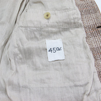 杢杢ツイードのジャケット / テーラード 長袖 コンパクト チェック柄 コットン リネン