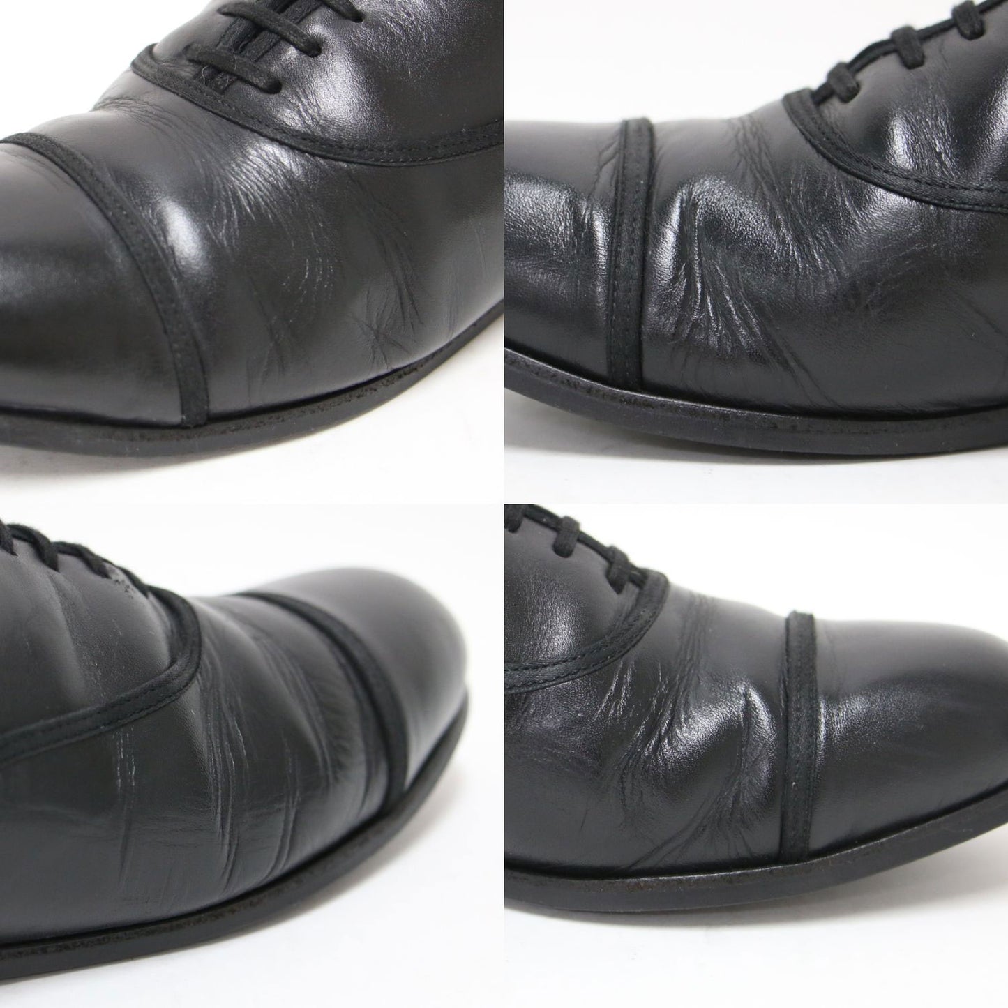 ストレートチップ ドレスシューズ / フラット レースアップ パイピング レザー