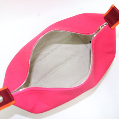 ブリッド ア ブラック / GM ポーチ ワンハンドル ブランドマーク 刺繍 キャンバス コットン レザー