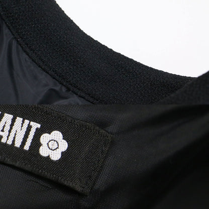 ファンシーラメ ブッチャー ワンピース / ドレス スタンドカラー フレンチスリーブ ミニ丈 デイジー刺繍