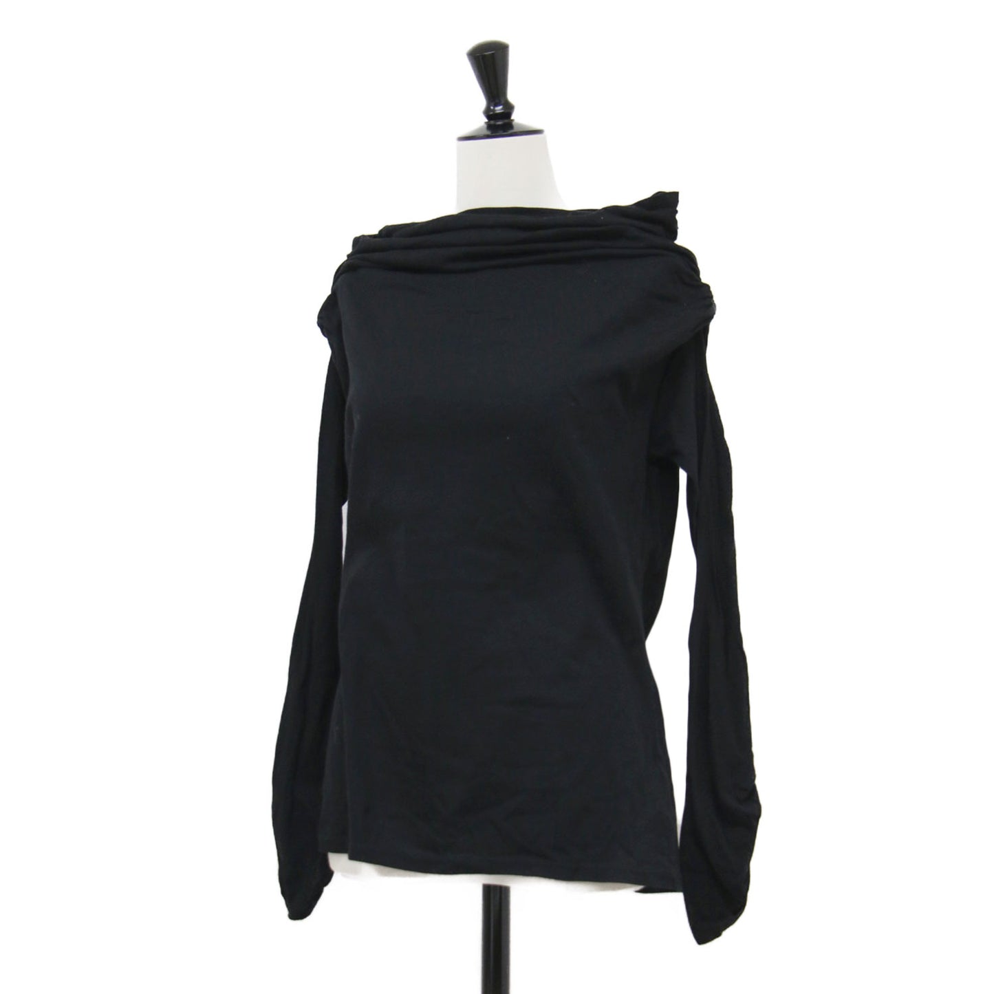 24秋冬 ギャザー オフショル カットトップス / カットソー 長袖 コンパクト コットン