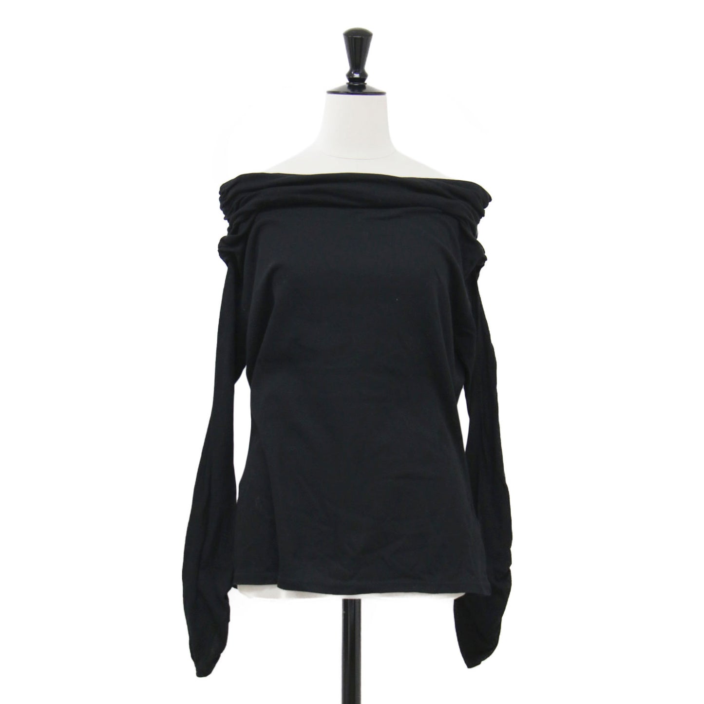 24秋冬 ギャザー オフショル カットトップス / カットソー 長袖 コンパクト コットン