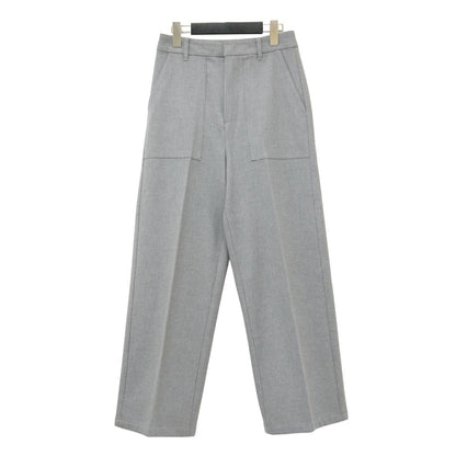 23秋冬 ウール ストレート ベイカーパンツ / ワイドパンツ センタープレス ストレッチ