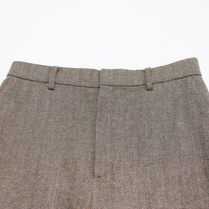 24秋冬 カラーネップ ツイードパンツ / ストレート センタープレス フルレングス シルク ウール