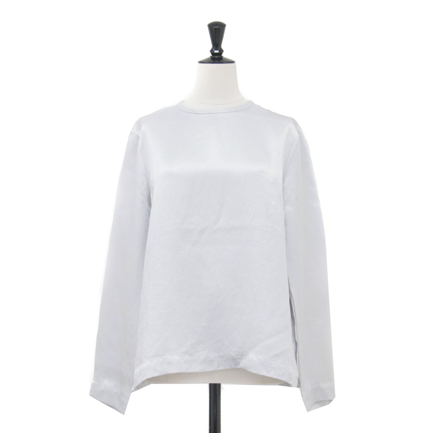 25春夏 サテン ロングスリーブブラウス / Elba Satin Cali Blouse プルオーバー クルーネック スリット