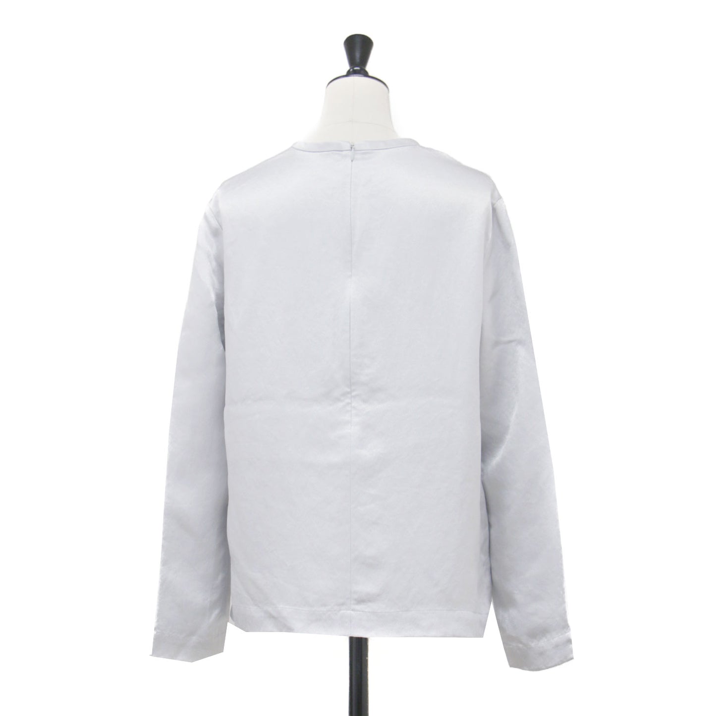 25春夏 サテン ロングスリーブブラウス / Elba Satin Cali Blouse プルオーバー クルーネック スリット