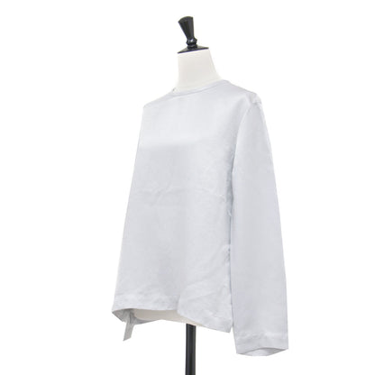 25春夏 サテン ロングスリーブブラウス / Elba Satin Cali Blouse プルオーバー クルーネック スリット
