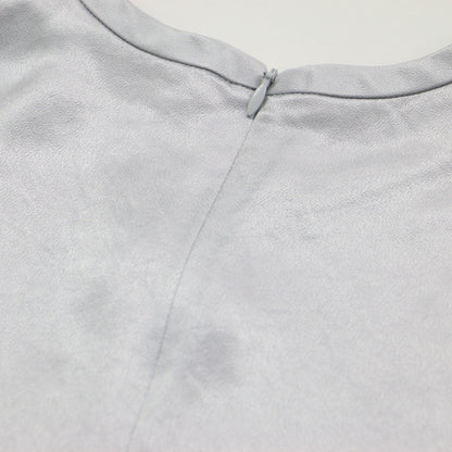25春夏 サテン ロングスリーブブラウス / Elba Satin Cali Blouse プルオーバー クルーネック スリット
