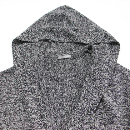 MIXニットフードロングカーディガン / ガウン 長袖 ミドルゲージ ウール カシミヤ