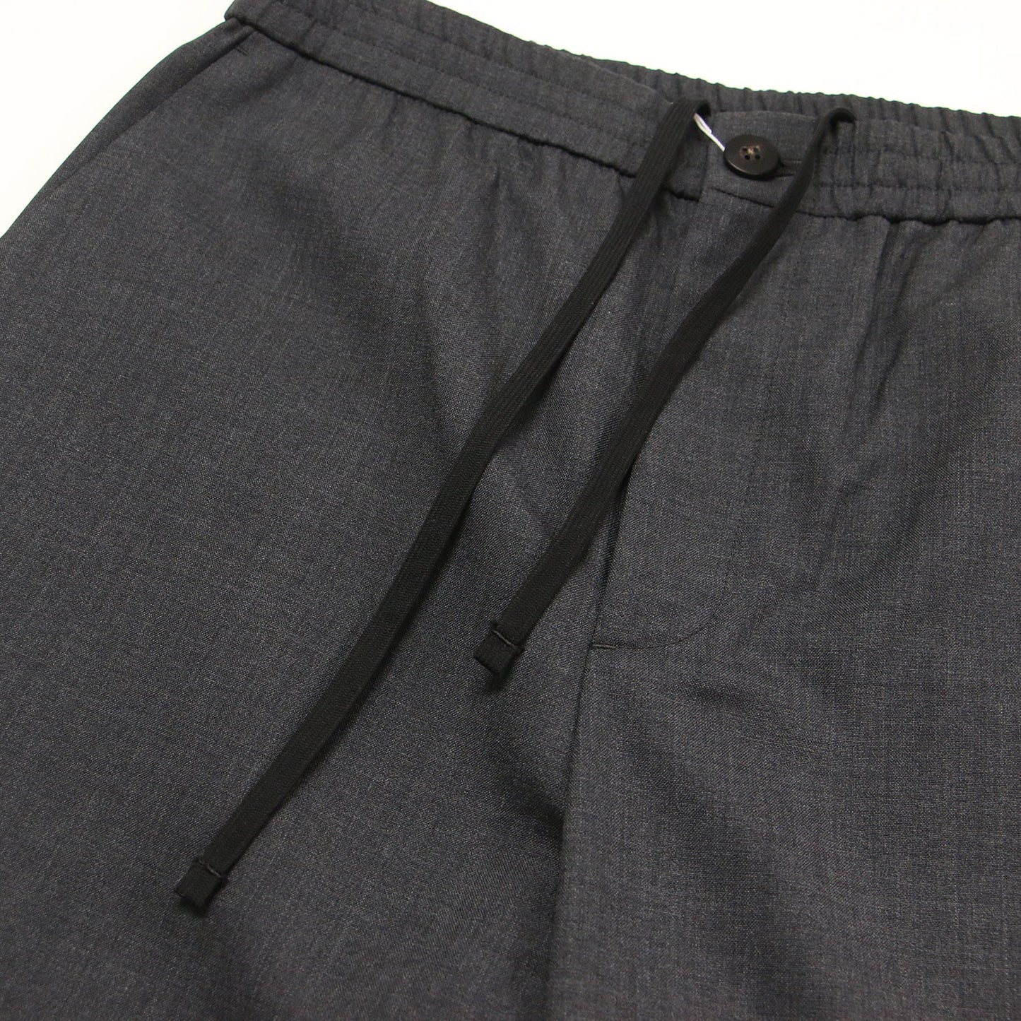 23秋冬 スムースウール イージーストレートパンツ / マニッシュ ワイド ウエストゴム ストレッチ