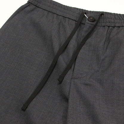 23秋冬 スムースウール イージーストレートパンツ / マニッシュ ワイド ウエストゴム ストレッチ