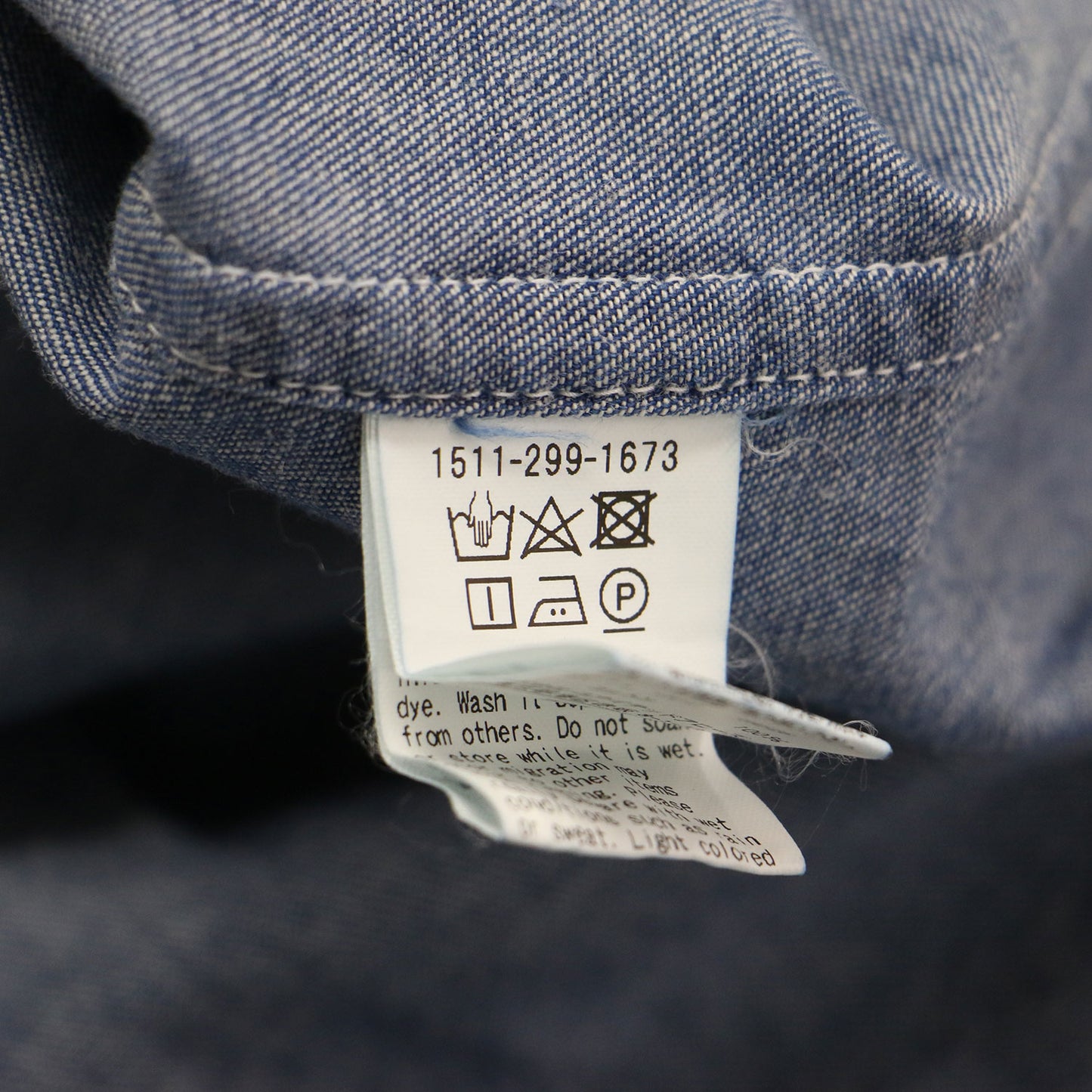 20秋冬 フリル デニム シャツ / ブラウス 長袖 バンドカラー カットオフ コットン