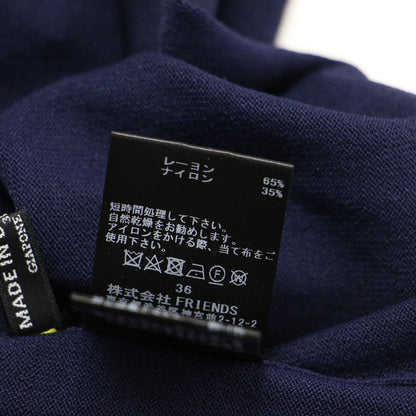 20秋冬 フリル 2WAY ニットワンピース / ロング 長袖 Iライン レース編み パールボタン