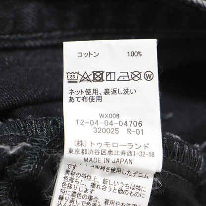 20秋冬 コットン ブラック デニム セミワイド パンツ	/ ジーンズ ストレート ハイウエスト