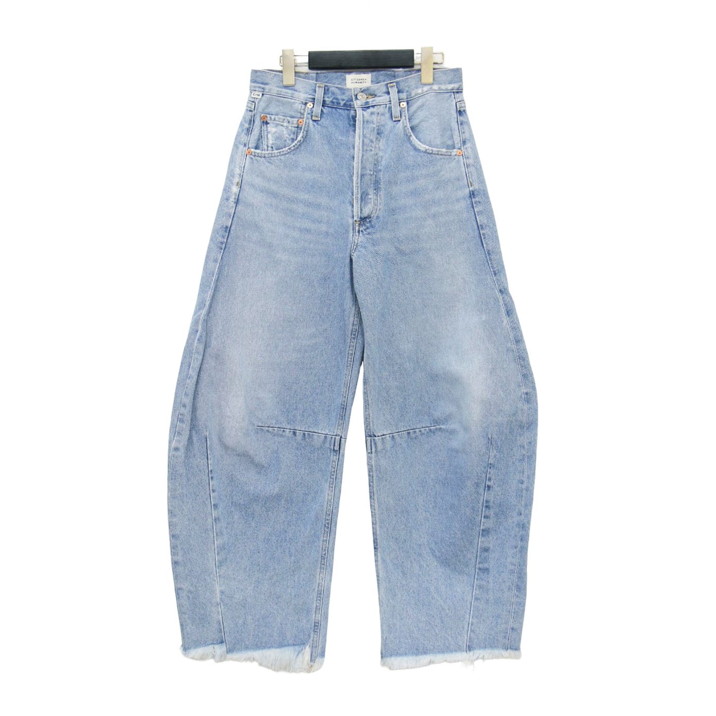 21秋冬 ワイド カーブ デニム パンツ / HORSESHOE JEAN ジーンズ ハイウエスト ダメージ加工 コットン