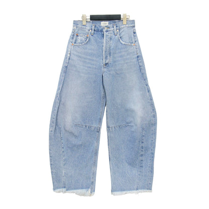 21秋冬 ワイド カーブ デニム パンツ / HORSESHOE JEAN ジーンズ ハイウエスト ダメージ加工 コットン