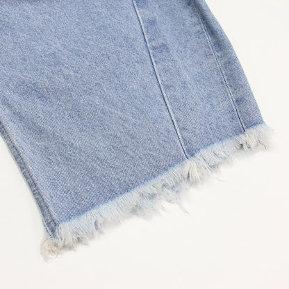 21秋冬 ワイド カーブ デニム パンツ / HORSESHOE JEAN ジーンズ ハイウエスト ダメージ加工 コットン