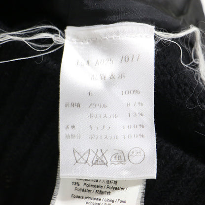 フェイクファー コンビ 半袖 ニット / ブラウス プルオーバー クルーネック ドッキング ウール