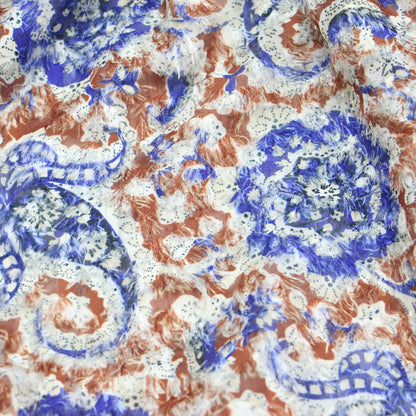 24秋冬 ポリエステル プリント ギャザー フリル ブラウス / シャツ プルオーバー ショート丈 長袖 ボリュームスリーブ シャギー