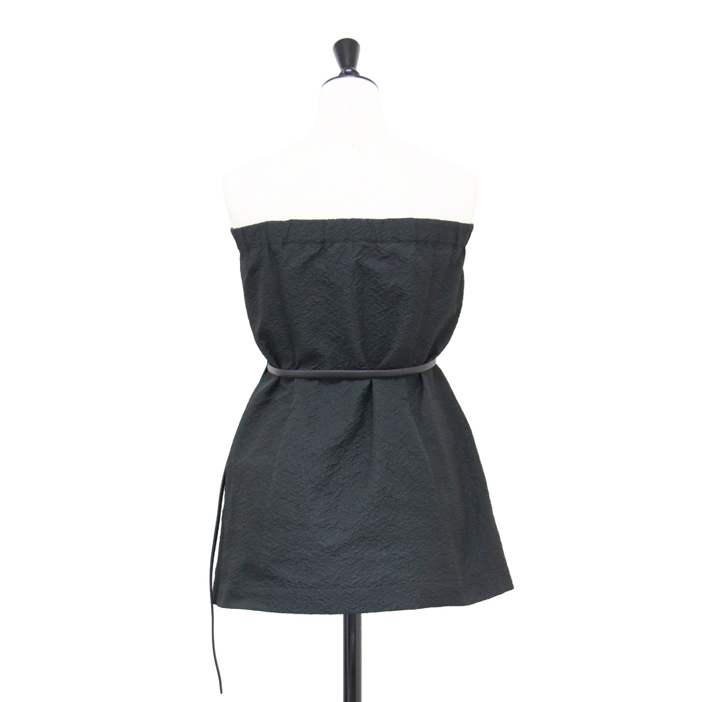 20秋冬 ポリエステル ナイロン スリートジャガード フロントボタン ビスチェ / トップス フレア ベルト付き