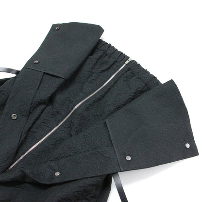 20秋冬 ポリエステル ナイロン スリートジャガード フロントボタン ビスチェ / トップス フレア ベルト付き