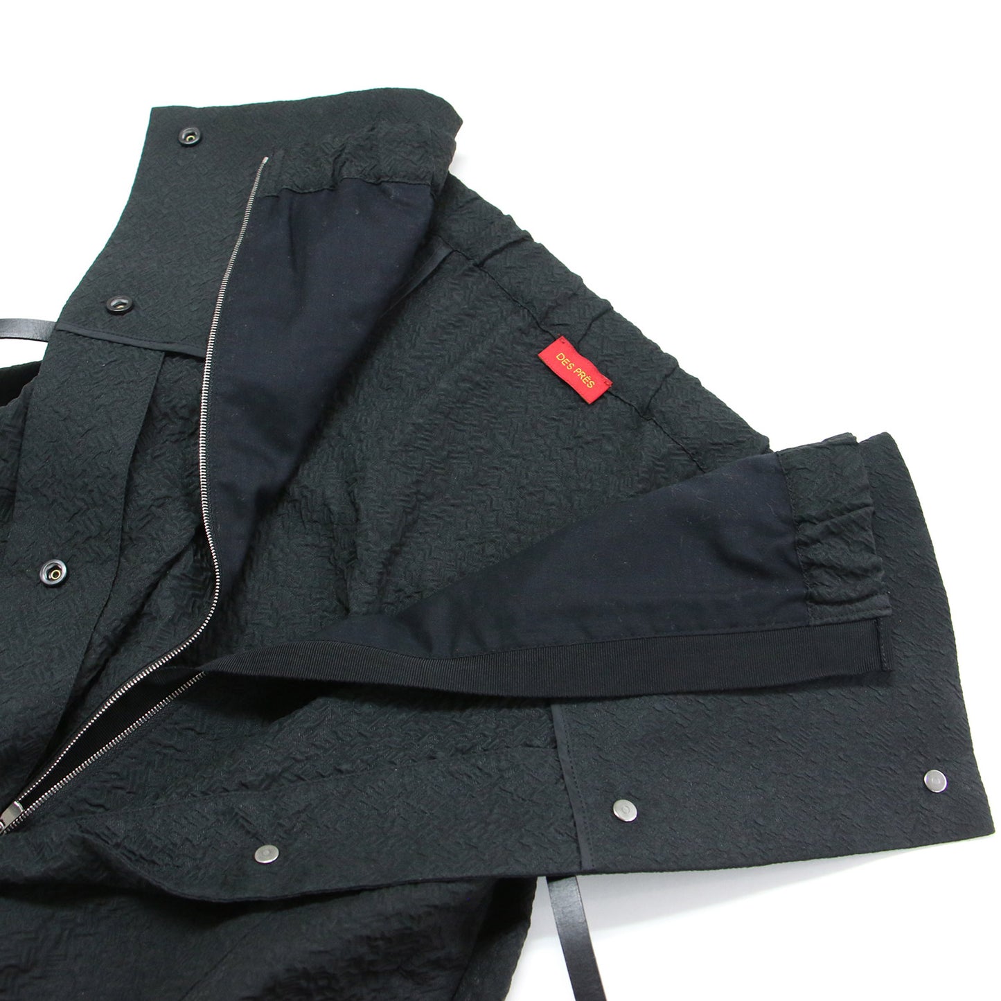 20秋冬 ポリエステル ナイロン スリートジャガード フロントボタン ビスチェ / トップス フレア ベルト付き