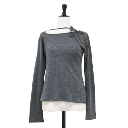 25秋冬 ウール ネックチョーカー プルオーバー / WOOL NECK CHOKER P/O カットソー 長袖 アシンメトリー