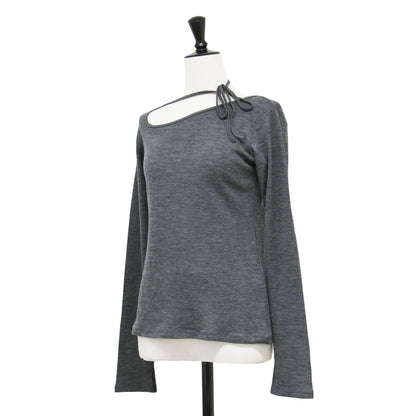 25秋冬 ウール ネックチョーカー プルオーバー / WOOL NECK CHOKER P/O カットソー 長袖 アシンメトリー
