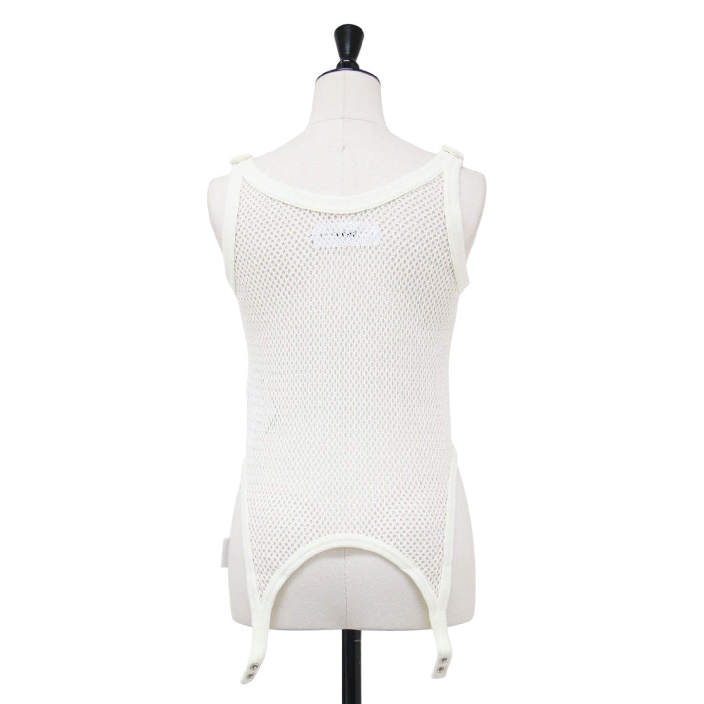 25春夏 コットン ポリエステル メッシュ タンクトップ / COTTON POLYESTER MESH TANK TOP カットソー Uネック ノースリーブ