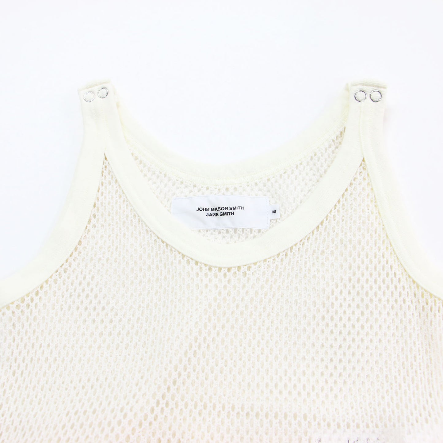 25春夏 コットン ポリエステル メッシュ タンクトップ / COTTON POLYESTER MESH TANK TOP カットソー Uネック ノースリーブ