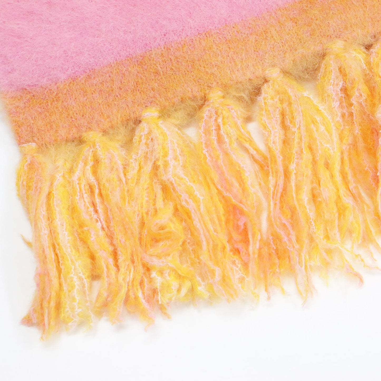 24秋冬 ディップダイ ボーダー ストール	/ マフラー ニット フリンジ アルパカ