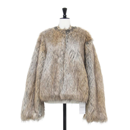 25秋冬 フェイクファー ジャケット / Jane ショート丈 ノーカラー クルーネック