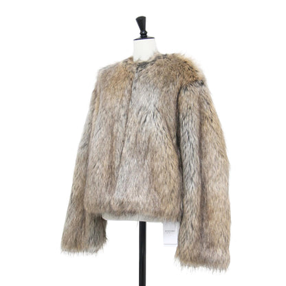 25秋冬 フェイクファー ジャケット / Jane ショート丈 ノーカラー クルーネック