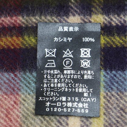 カシミヤ チェック柄 ストール / マフラー ショール 大判 フリンジ タータンチェック