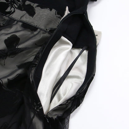 20秋冬 リリー フロッキー ドッキング ワンピース / ロング ハイネック 長袖 コンビ 花柄 プリント