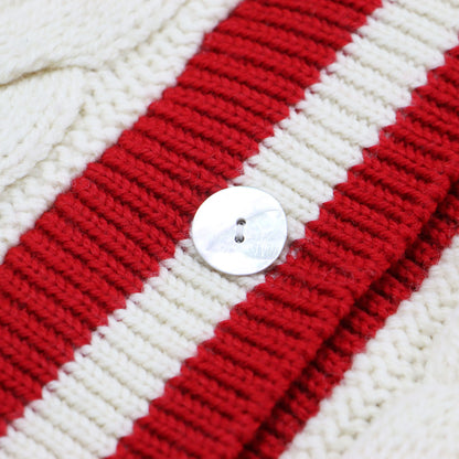 23秋冬 チルデン Vネック カーディガン / Big Cable Vee Cardigan ニット ショート丈 長袖 ケーブル ウール