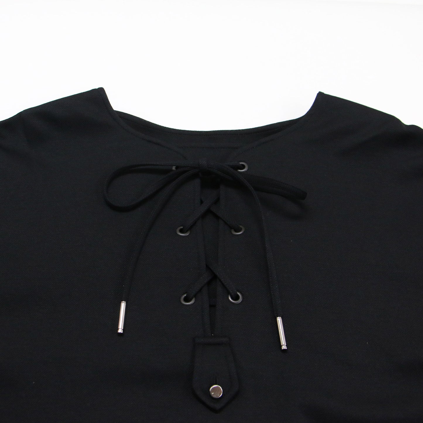 × Edition 23春夏 レースアップ ブラウス / MARIN BLOUSE プルオーバー ショート丈 長袖 コットン