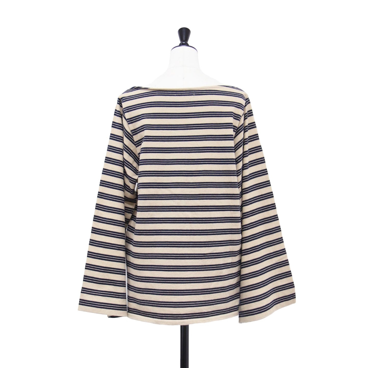 25秋冬 ワイド スリーブ ボーダー Tシャツ / wide sleeve Tシャツ 長袖 ボートネック コットン