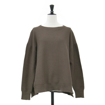 20秋冬 ボートネック ワイド ニット / プルオーバー 長袖 コットン